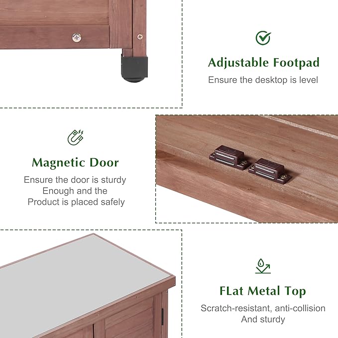 Outdoor Storage Cabinet & Potting Bench Table - Image 5