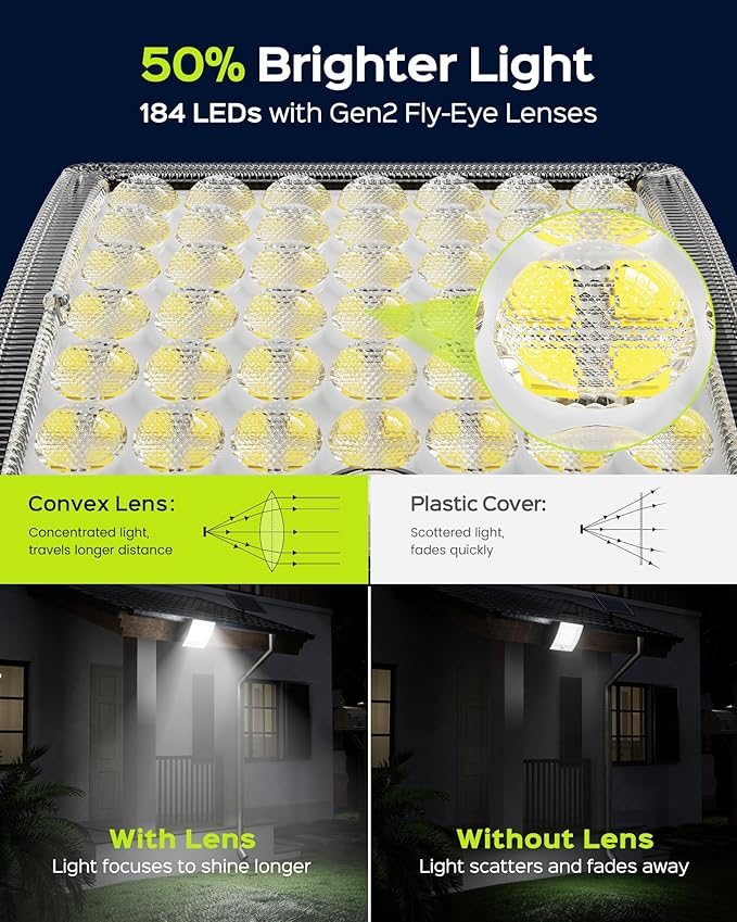 JACKYLED Solar Lights Outdoor Waterproof, Motion Sensor Security Flood Lights - Image 2