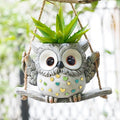 Swing Owl Hanging Planters for Indoor Plants, Cute Small Succulent Pots by Saysmile