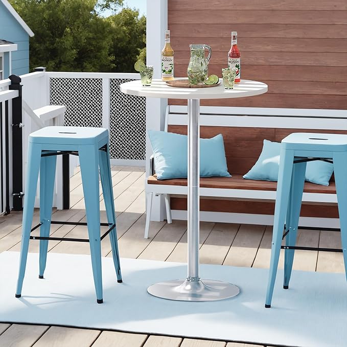 Furmax Bistro Pub Table Round Bar Height Cocktail Table - Image 7