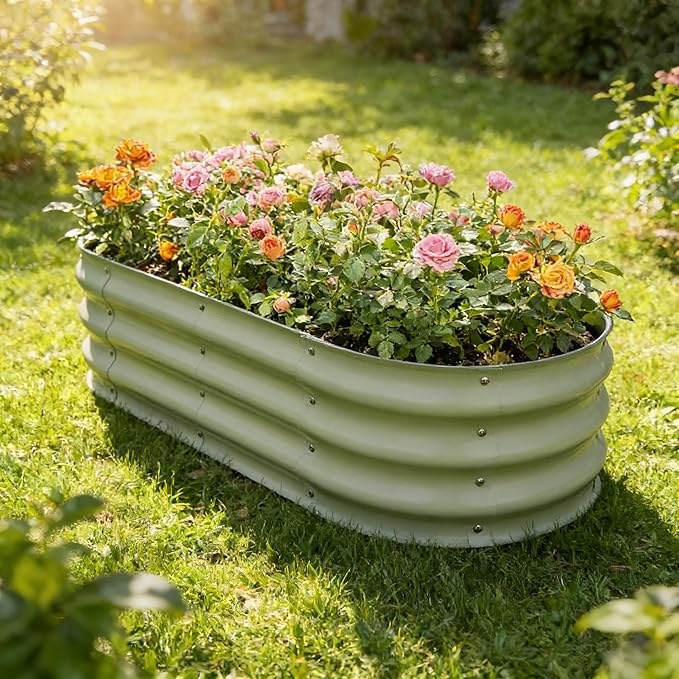 Gardmax 2 Pack Galvanized Raised Garden Bed, Lightweight Planter Boxes Outdoor - Image 8