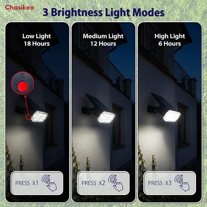 Solar Lights Outdoor Waterproof, 3 Lighting Modes Solar Spot Lights Outdoor - Image 3