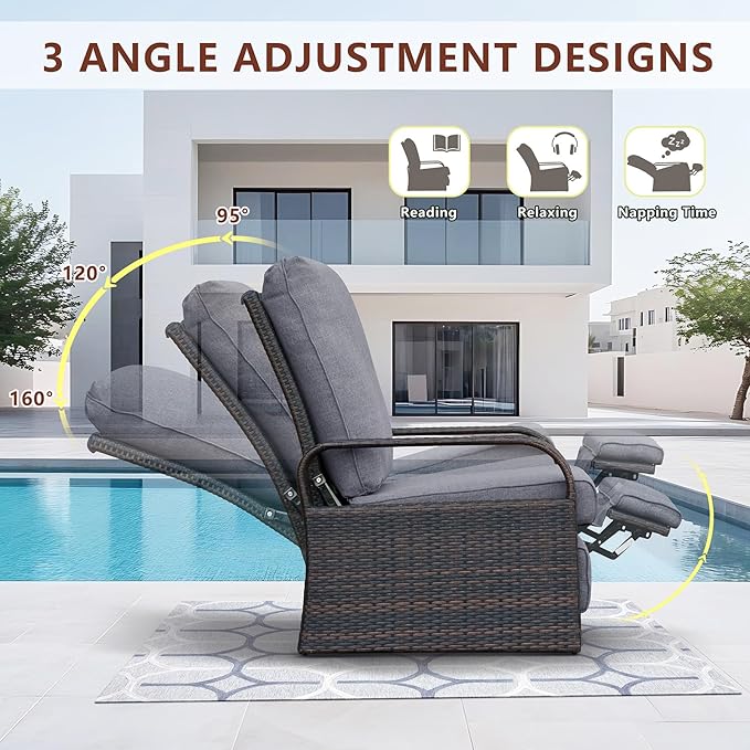 ATR ART TO REAL Outdoor Wicker Recliner Chair - Image 4