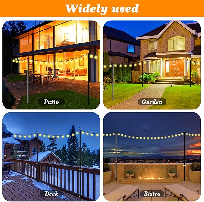 2 Pack String Light Poles, 10 Ft Light Poles - Image 3