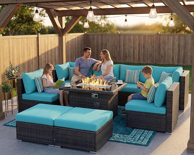 NICESOUL Big Size 9 Piece Patio Furniture Set - Image 3