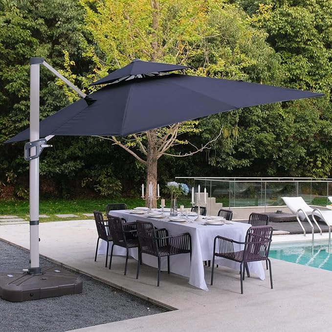 ABCCANOPY Patio Umbrella Cantilever Double Top Outdoor Offset Umbrella - Image 7