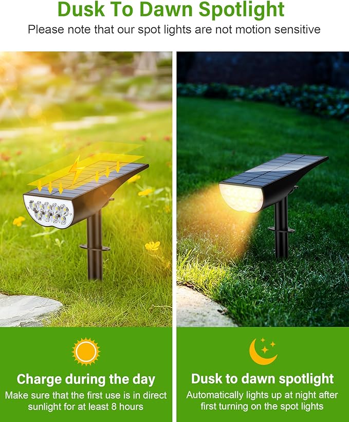 Solar SpotLights Outdoor Waterproof, Solar Lights Outdoor IP65 Waterproof - Image 2