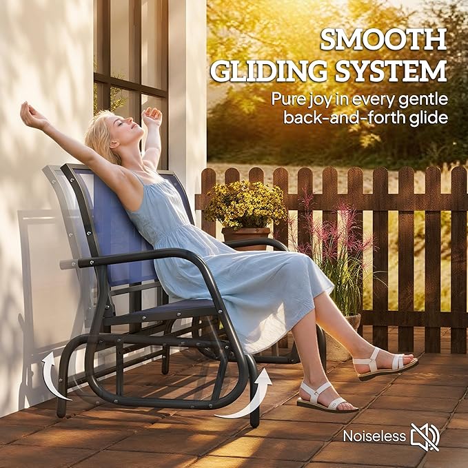 Outsunny 2-Person Outdoor Glider Bench, Patio Double Swing Rocking Chair - Image 4