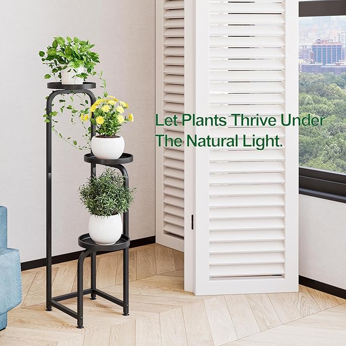Plant Stand Indoor Outdoor 3 Tier Metal Plant Shelf - Image 6
