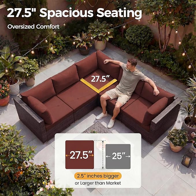 NICESOUL 9 Pcs Large Patio Furniture Set - Image 6