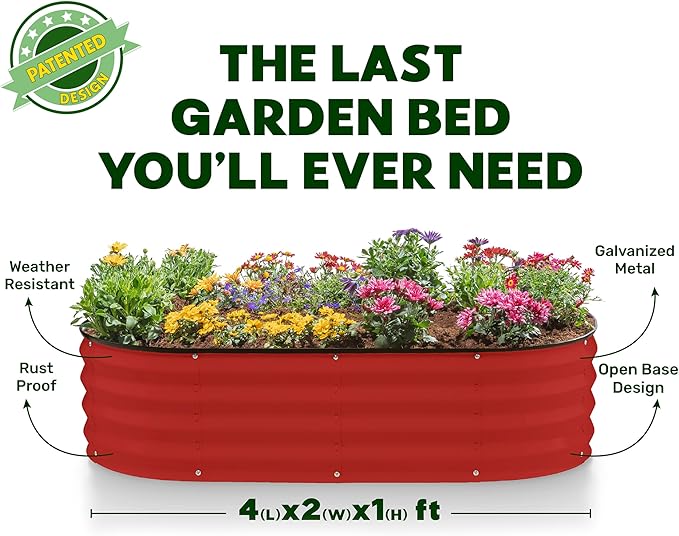 Plant & Plot Galvanized Raised Garden Beds Outdoor // 4×2×1 ft Planter Raised - Image 5