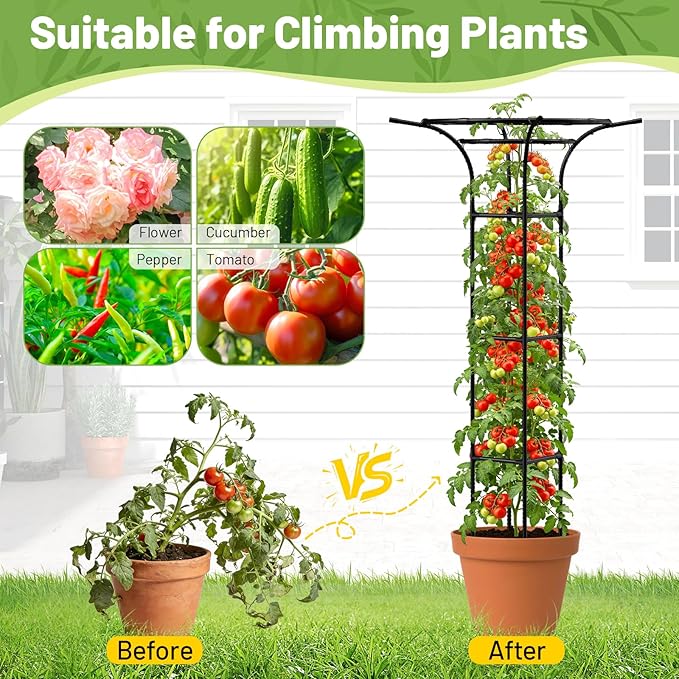 Garden Trellis for Climbing Plants Outdoor, 65 Inch Mushroom Top Trellis for - Image 2