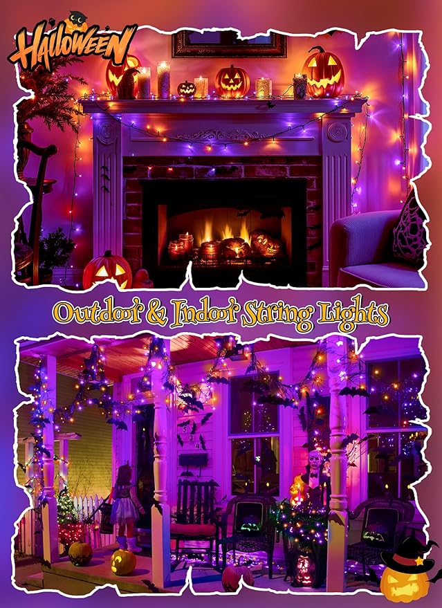 Brightown 4 Pack Solar Halloween String Lights, Total 184FT 480 LED Solar - Image 6