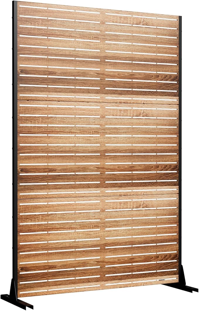 Casaphoria Metal Privacy Screen Outdoor, Wood Color - Image 8