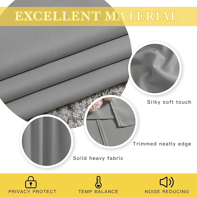 NICETOWN Extra Wide Sliding Door Curtains, Thermal Insulated Blackout Patio - Image 6