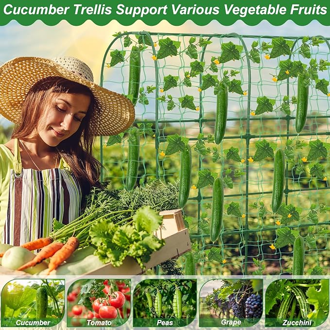 Cucumber Trellis for Raised Bed 51 x 50 Inch U-Shape Garden Trellis for - Image 6