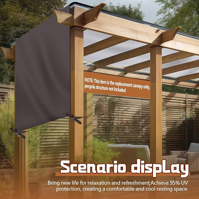 Universal Pergola Replacement Canopy Outdoor Canopy Shade Cover Waterproof - Image 6