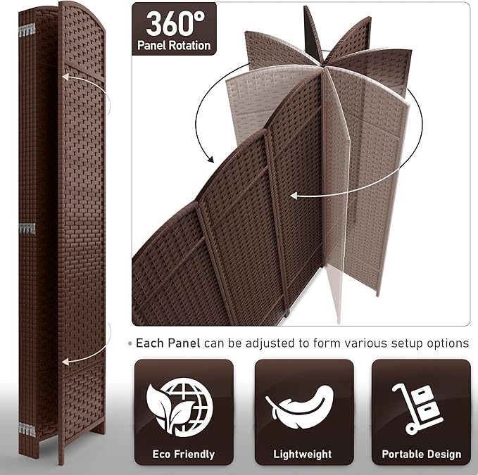 Sorbus 6 Panel Room Divider 6 ft. Tall - Image 7