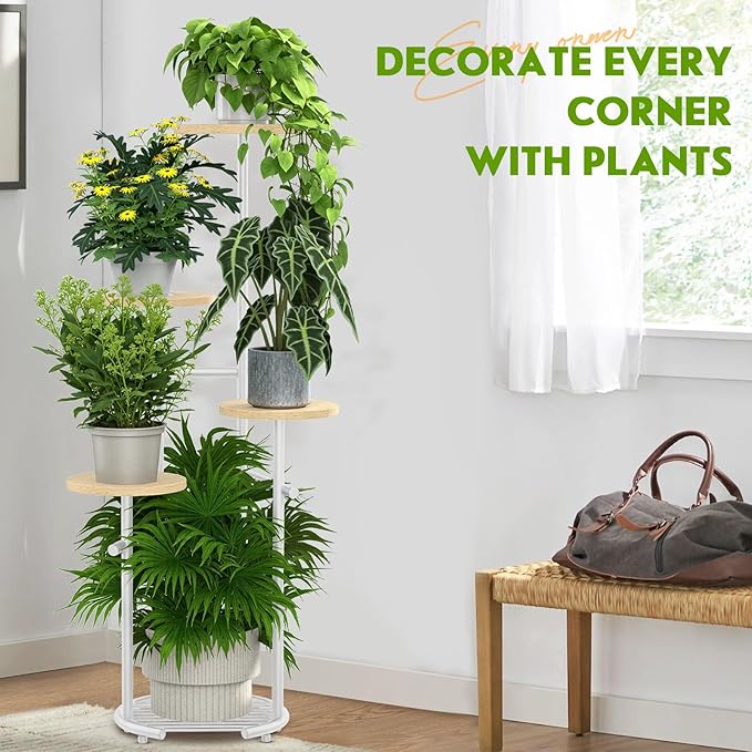 TOSKING 5 Tier Metal Plant Stand Indoor， Plant Shelf, Corner Shelf Flower Pot - Image 7
