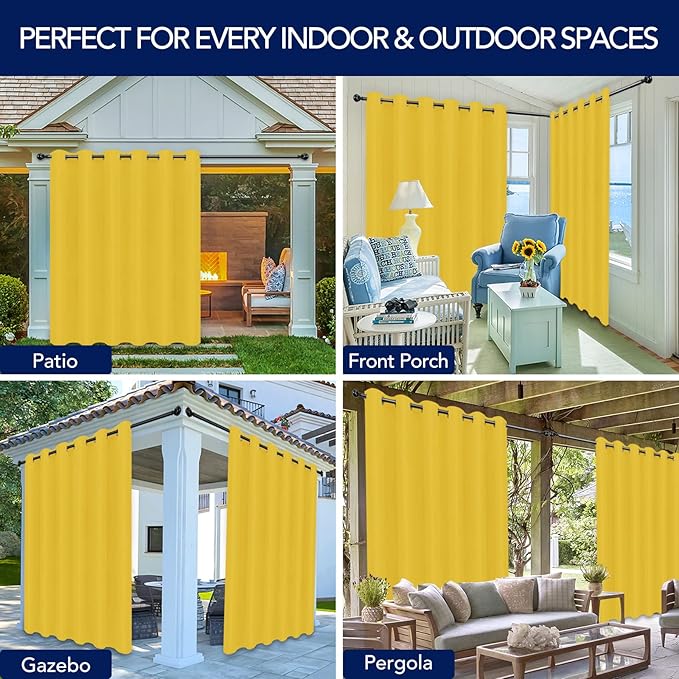 PureFit Outdoor Curtains for Patio Waterproof Weatherproof, UV Resistant - Image 5