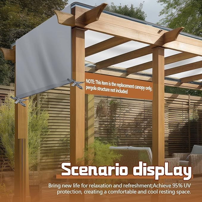 Universal Pergola Replacement Canopy Outdoor Canopy Shade Cover Waterproof - Image 7