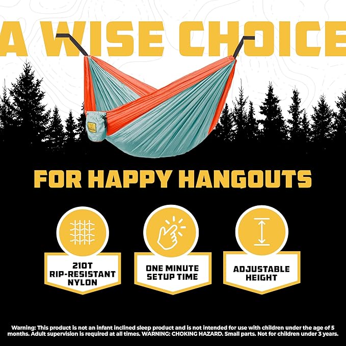 Wise Owl Outfitters Camping Hammock – 500lbs Portable Hammock - Image 5