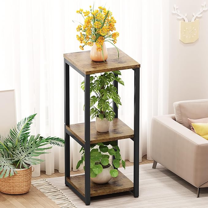 Plant Stand Indoor Corner Tall 3 Tier Metal Modern Flower Storage Plant Shelf - Image 2