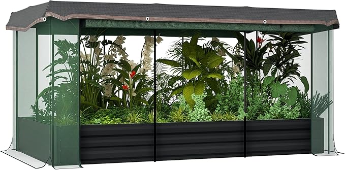Outsunny 7.3 x 3.4 x 1 ft Galvanized Raised Garden Bed by Outsunny