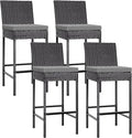 VIVOHOME Outdoor Wicker Barstool 4 Packs, Bar Chairs PE Rattan Materail by VIVOHOME