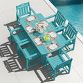 HDPE Outdoor Dining Set, Patio Table and Chairs Set, All-Weather 7-Piece by Unknown