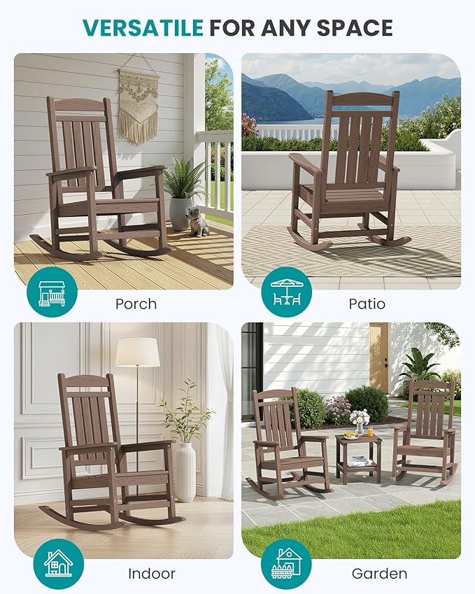 SERWALL HDPE Outdoor Rocking Chair - Image 9