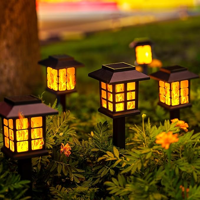 GIGALUMI Solar Lights for Outside, 8 Pack Flickering Flame LED Solar Outdoor - Image 6