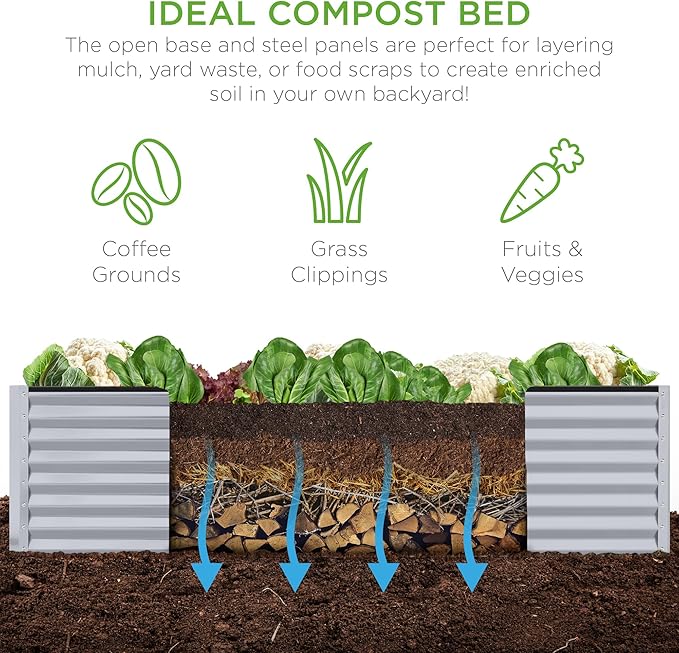 Best Choice Products 8x4x2ft Outdoor Metal Raised Garden Bed, Deep Root Planter - Image 5