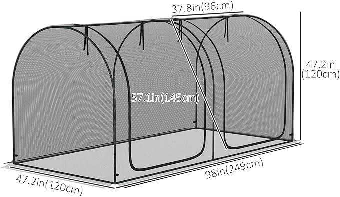 Outsunny 8' x 4' Crop Cage, Plant Protection Tent - Image 3