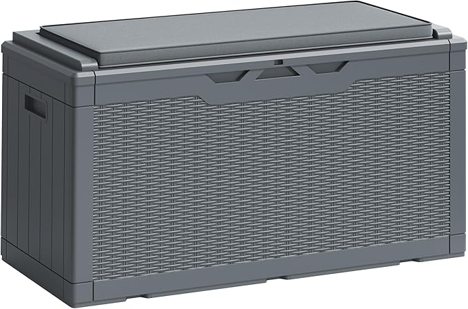 Greesum 100 Gallon Resin Deck Box Large Outdoor Storage Boxes by BuynowfromGreesum