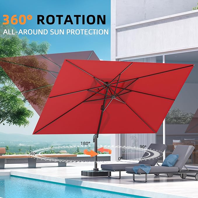 9' X 12' Cantilever Outdoor Patio Umbrellas - Image 4