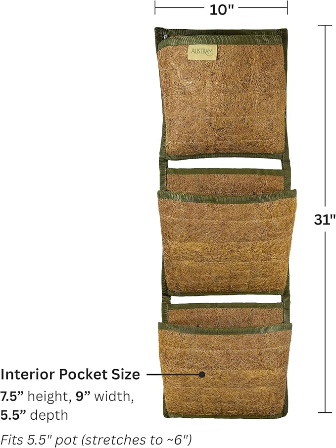 Vertical Garden Planter, 3 Pocket, Living wall Planter, Hanging wall planters - Image 2