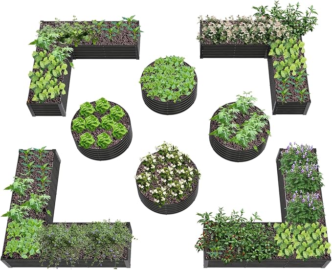 A ANLEOLIFE 8-Pack 4X4X1.5ft & 74x74x18in Deep Root Galvanized Raised Garden by AAnleolife