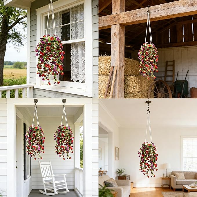 Artificial Flowers for Outdoors Fake Hanging Plants - Image 8