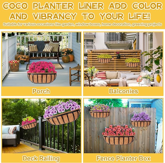Riare 2 Pack 24 Inch Trough Coco Coir Liners - Image 7