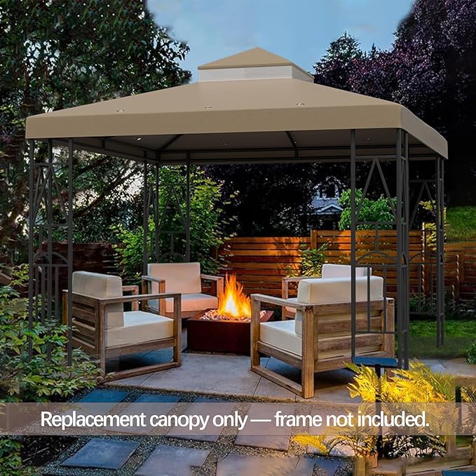119''x119'' Canopy Replacement Top Double Tiered Gazebo Cover - Image 6