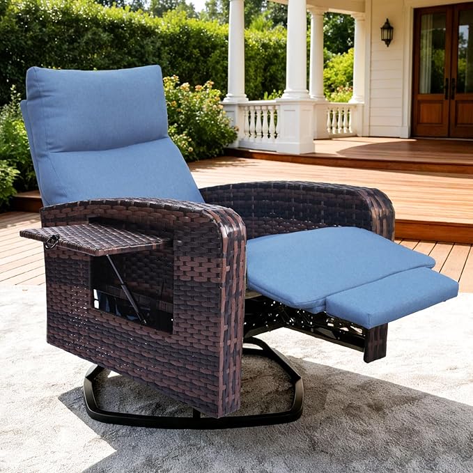 Outdoor Recliner Chair, Wicker Patio Recliners by zzw