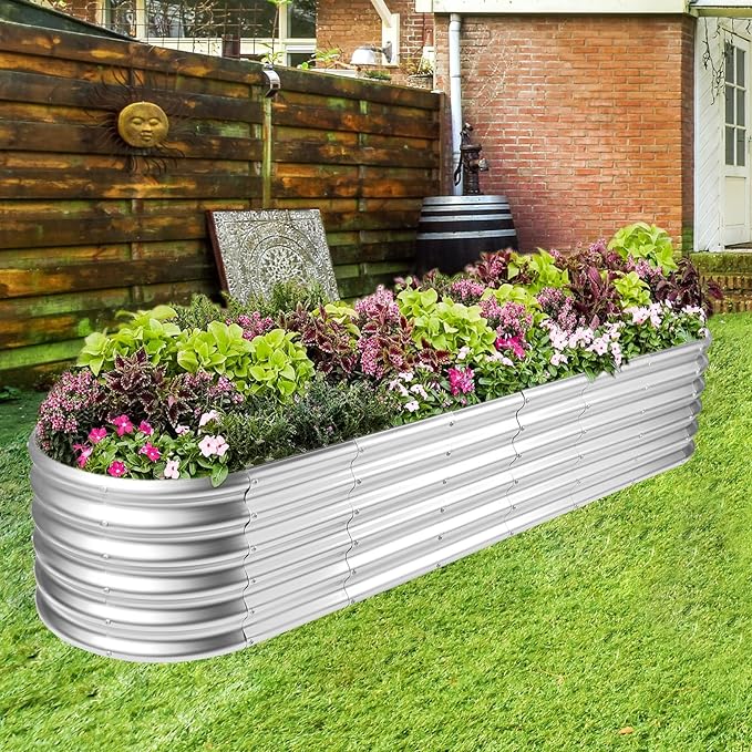 Land Guard 8×2×1.5ft Galvanized Raised Garden Bed Kit, Raised Garden Boxes - Image 5