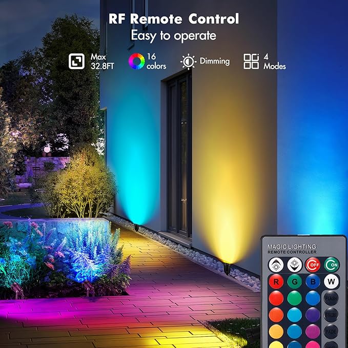 LemonBest Landscape Lighting - 6W RGB Color Changing Halloween Landscape Lights - Image 3
