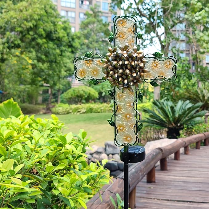 38inch Cross Garden Solar Lights Outdoor Decorative - Image 3
