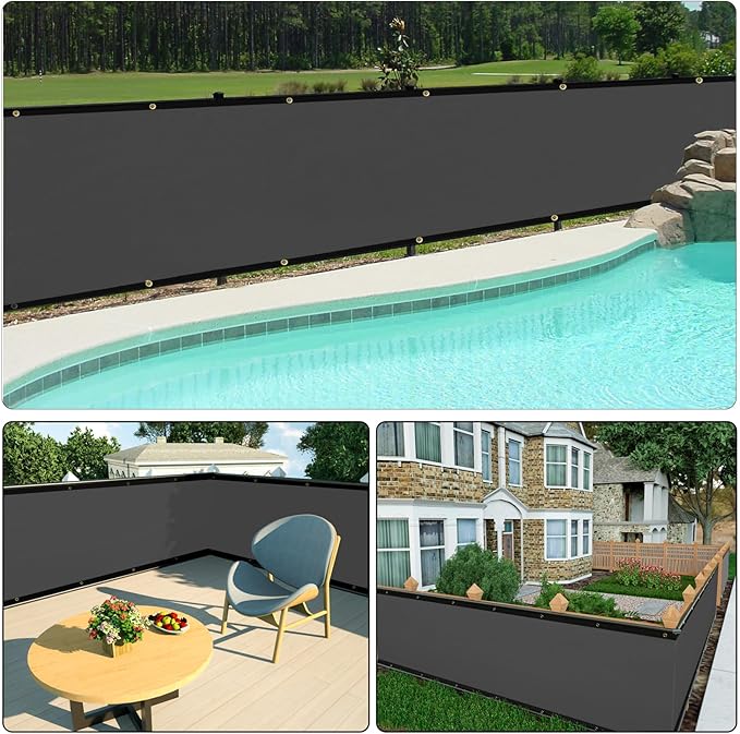 UPGRADE Privacy Fence Screen 3'x80' Dark Grey Outdoor 90% Visibility Blockage - Image 6