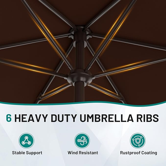 AreShark 7.5FT Patio Umbrella Table Market Umbrella - Image 3