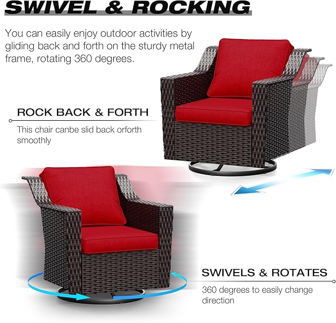 Joyside Wicker Patio Furniture Sets, 7 Pieces Upgraded Large Size Outdoor - Image 3