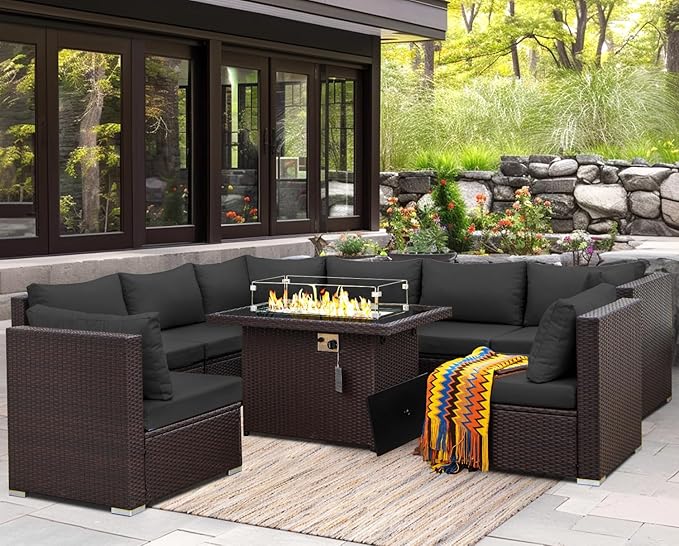 NICESOUL 9 Piece Extra Large Outdoor Patio Furniture Set - Image 2