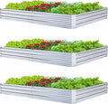 Galvanized Steel Garden Bed 3-Pack, Outdoor Metal Garden Kit by FOYUEE